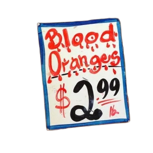 red, sign, blood, oranges, surrounded, fruit transparent PNG cut-out