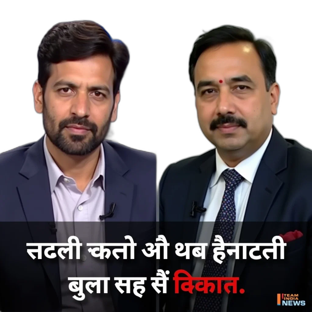 split-screen, image, featuring, two, news, anchors, left, politician transparent PNG cut-out