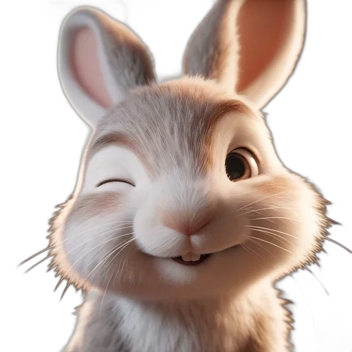 animal, face, creature, photorealistic, cartoon, 3d render, concept art, close-up transparent PNG cut-out