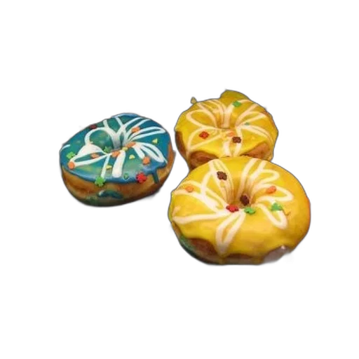 jewelry, food, 3d render, photorealistic, colorful, display, donuts, various transparent PNG cut-out
