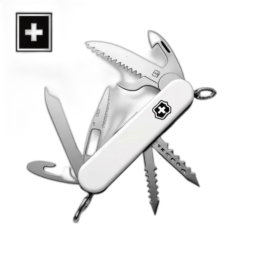staff, weapon, jewelry, white, silver, swiss, army, knife transparent PNG cut-out
