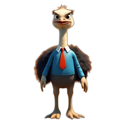 animal, creature, staff, jacket, concept art, 3d render, cartoon, second transparent PNG cut-out