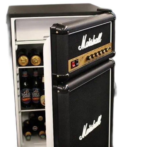 marshall, amplifier, turned, into, mini-fridge, several, bottles, beer transparent PNG cut-out