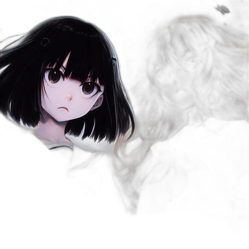 mask, hair, face, creature, anime, concept art, photorealistic, pixel art transparent PNG cut-out