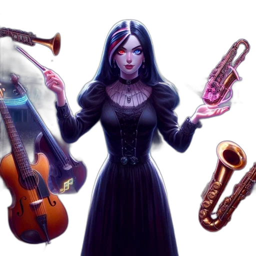 fantasy art, concept art, comic book art, pixel art, dark, blue, victorian, woman transparent PNG cut-out