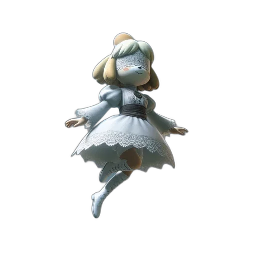 dress, creature, staff, weapon, concept art, 3d render, pixel art, watercolor transparent PNG cut-out