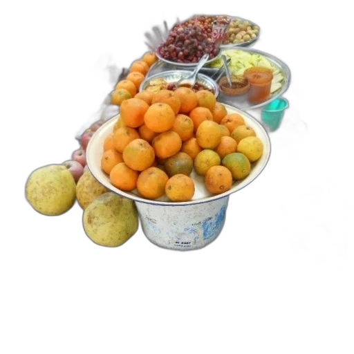 food, crown, photorealistic, 3d render, street, vendor, table, displays transparent PNG cut-out