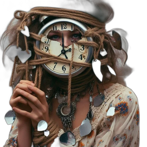 mask, face, jewelry, staff, photorealistic, person, broken, clock transparent PNG cut-out