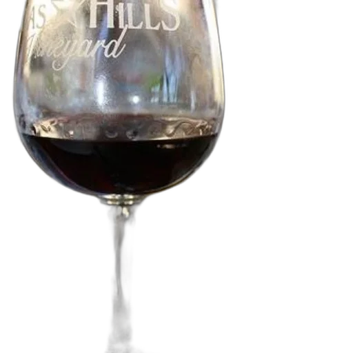 bottle, glass, red, wine, hills, vineyard, sits, table transparent PNG cut-out