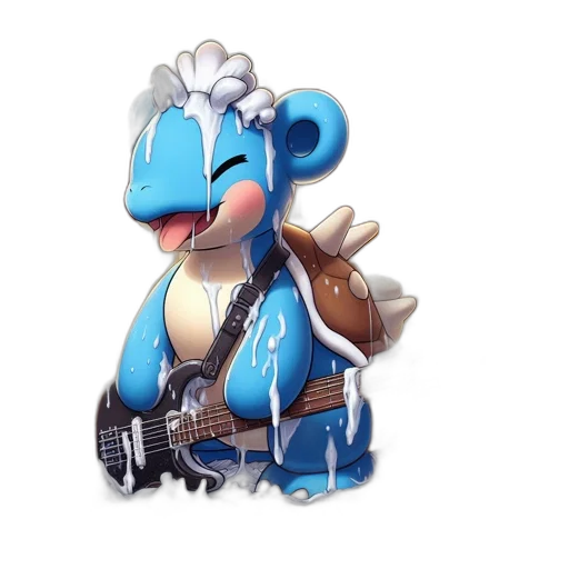 dragon, animal, 3d render, concept art, vaporwave, cartoon, blue, anthropomorphic transparent PNG cut-out