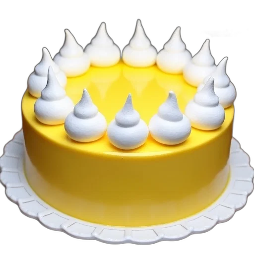 crown, hat, food, 3d render, yellow, cake, smooth, shiny transparent PNG cut-out