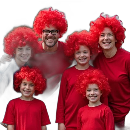 hair, crown, staff, red, group, people, including, children transparent PNG cut-out