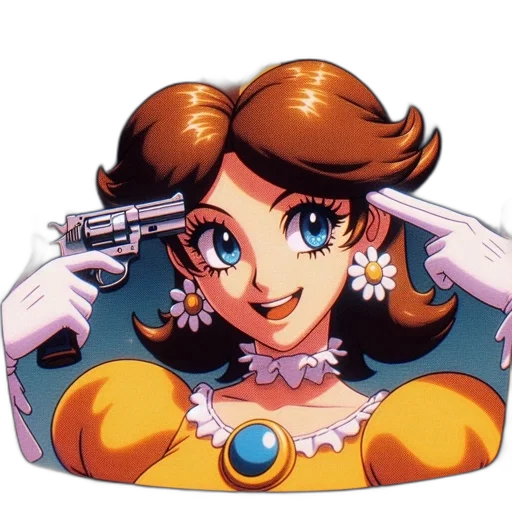 jewelry, crown, weapon, staff, cartoon, pixel art, anime, vaporwave transparent PNG cut-out