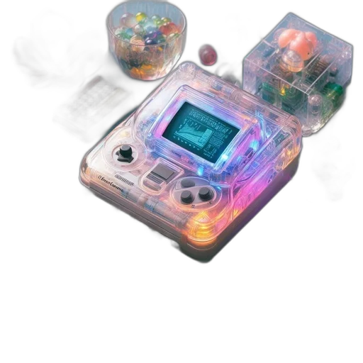 robot, weapon, mask, jewelry, vaporwave, 3d render, cyberpunk, pixel art transparent PNG cut-out