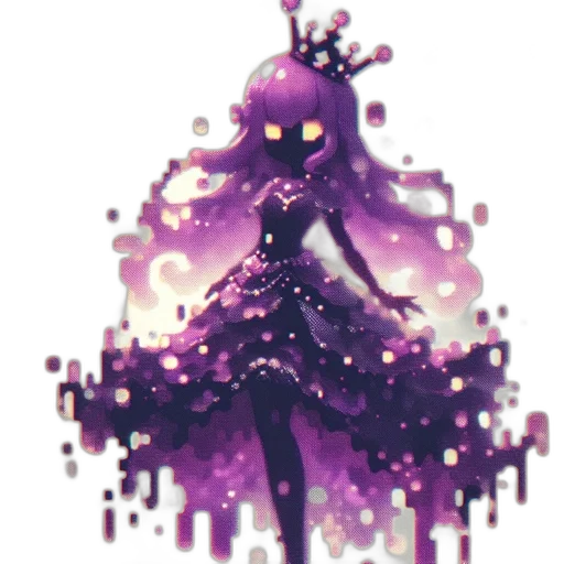 dress, creature, crown, staff, concept art, pixel art, watercolor, fantasy art transparent PNG cut-out