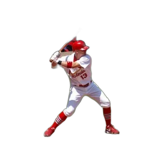 weapon, animal, 3d render, photorealistic, baseball, player, cardinals, uniform transparent PNG cut-out