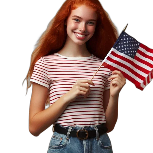 jacket, dress, photorealistic, young, woman, red, hair, smiles transparent PNG cut-out