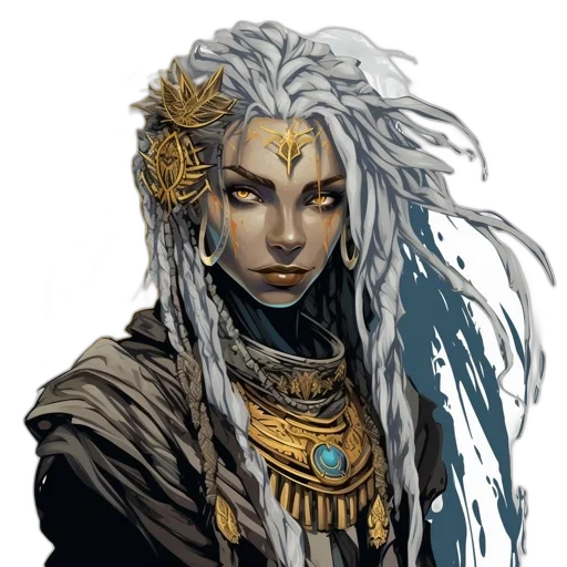 jewelry, face, staff, mask, fantasy art, concept art, comic book art, pixel art transparent PNG cut-out