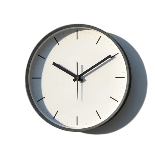 jewelry, 3d render, photorealistic, modern, wall, clock, round, face transparent PNG cut-out