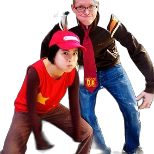 staff, concept art, person, dressed, diddy, kong, stands, next transparent PNG cut-out