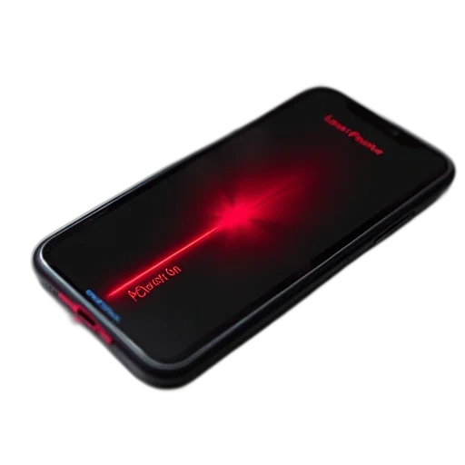 cyberpunk, smartphone, black, screen, red, laser, pointer, beam transparent PNG cut-out