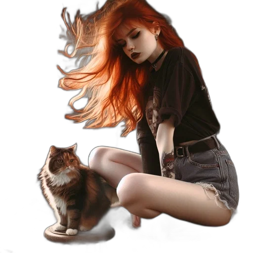 hair, animal, creature, dress, photorealistic, fantasy art, concept art, oil painting transparent PNG cut-out