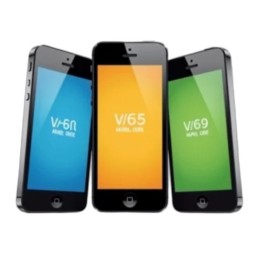 three, black, cell, phones, displayed, side, against, white transparent PNG cut-out