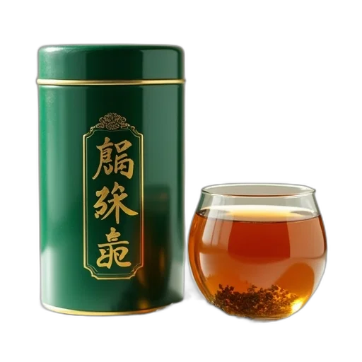 bottle, green, tea, can, chinese, characters, placed, next transparent PNG cut-out