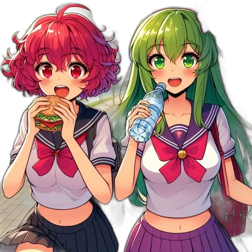 food, anime, pixel art, vaporwave, concept art, neon lights, green, neon transparent PNG cut-out