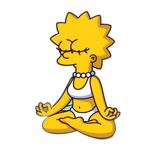 pixel art, cartoon, concept art, vaporwave, lisa, simpson, simpsons, shown transparent PNG cut-out