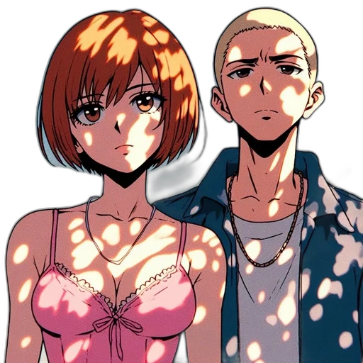 dress, jacket, face, anime, comic book art, concept art, cartoon, neon lights transparent PNG cut-out