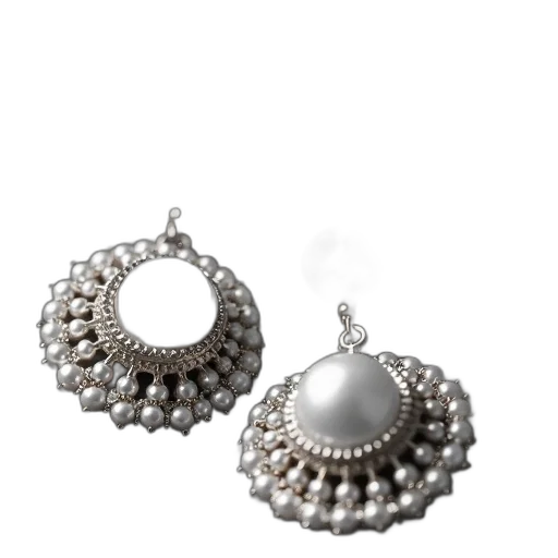 jewelry, close-up, image, pair, earrings, necklace, large, round transparent PNG cut-out