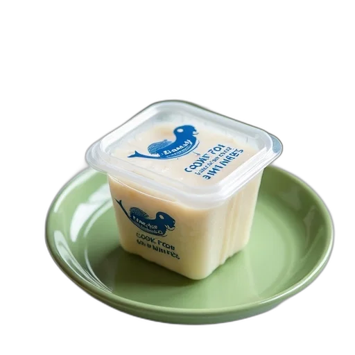 food, blue, small, clear, plastic, container, fish, logo transparent PNG cut-out