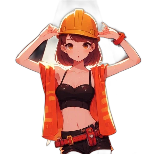 hat, staff, jewelry, robot, anime, pixel art, concept art, cartoon transparent PNG cut-out