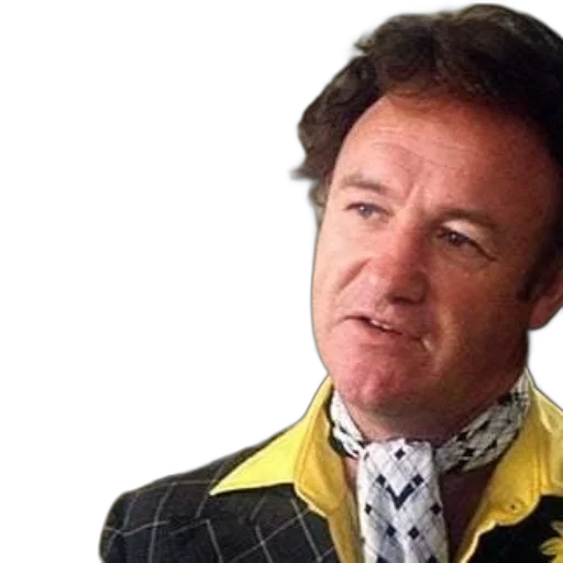 jacket, face, man, yellow, black, white, blue, patterned transparent PNG cut-out