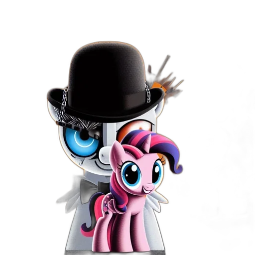 hat, robot, crown, bottle, concept art, cartoon, 3d render, fantasy art transparent PNG cut-out