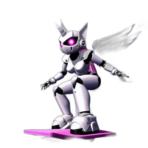 robot, weapon, dragon, staff, vaporwave, concept art, 3d render, pixel art transparent PNG cut-out