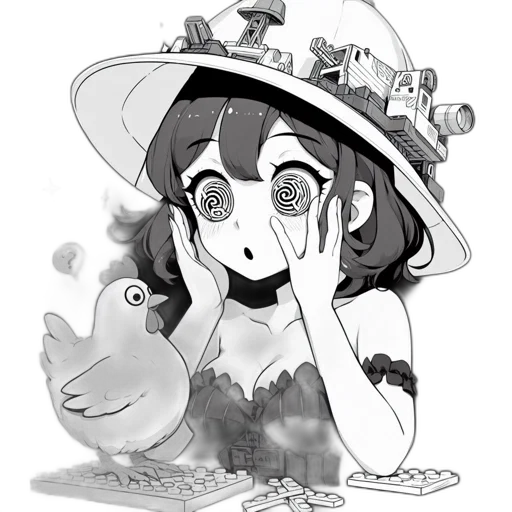 hat, creature, crown, animal, concept art, cartoon, anime, fantasy art transparent PNG cut-out