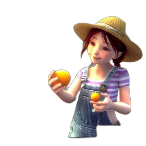 hat, food, staff, 3d render, photorealistic, concept art, oil painting, young transparent PNG cut-out