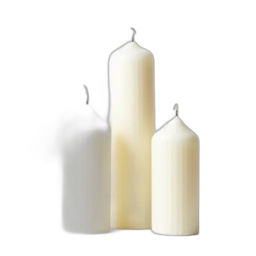 bottle, food, jewelry, 3d render, set, three, white, candles transparent PNG cut-out