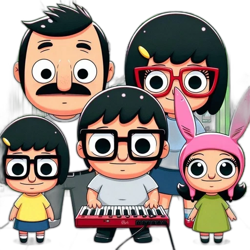 cartoon, concept art, comic book art, anime, animated, family, unique, facial transparent PNG cut-out