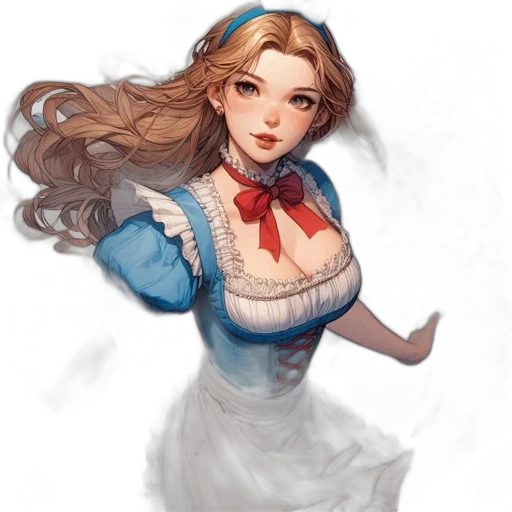dress, face, staff, crown, fantasy art, concept art, oil painting, pixel art transparent PNG cut-out