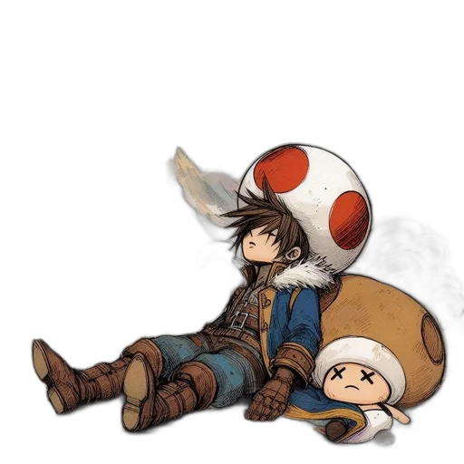 hat, weapon, concept art, pixel art, watercolor, fantasy art, fire, earth tones transparent PNG cut-out