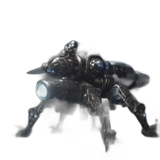 robot, creature, weapon, animal, concept art, 3d render, comic book art, cyberpunk transparent PNG cut-out