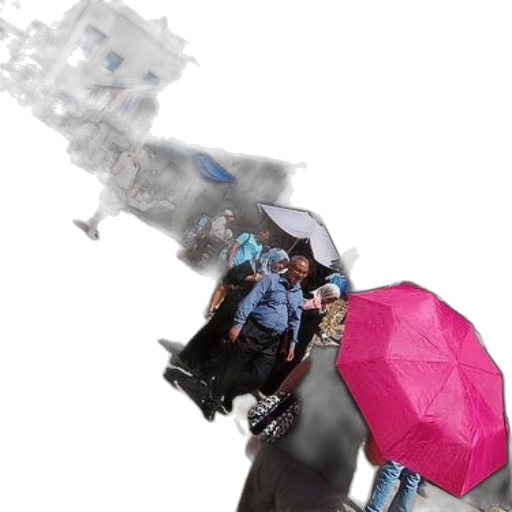 umbrella, robot, weapon, staff, concept art, 3d render, cyberpunk, vaporwave transparent PNG cut-out