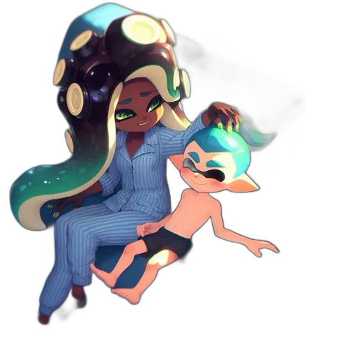 creature, dress, concept art, vaporwave, watercolor, pixel art, underwater, pastel transparent PNG cut-out
