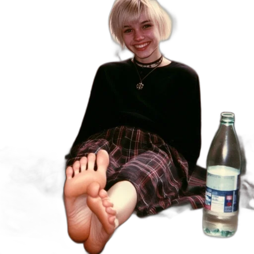 bottle, shoes, dress, jacket, vaporwave, photorealistic, concept art, young transparent PNG cut-out
