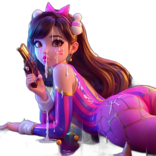 weapon, dress, staff, creature, concept art, vaporwave, fantasy art, 3d render transparent PNG cut-out