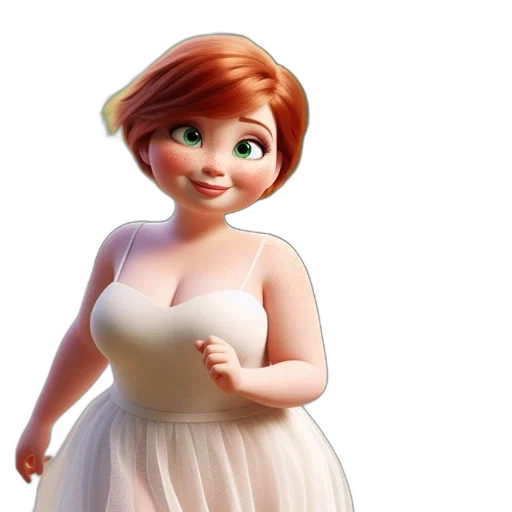 dress, 3d render, concept art, photorealistic, cartoon, animated, character, red transparent PNG cut-out