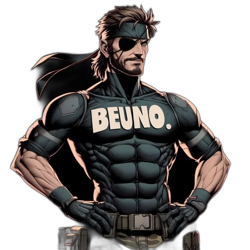 comic book art, concept art, cartoon, anime, animated, figure, resembling, muscular transparent PNG cut-out